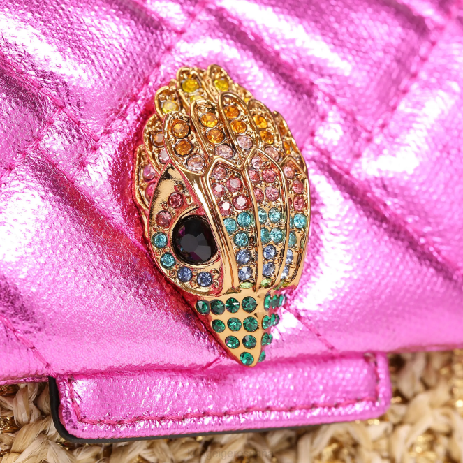 Kurt Geiger mujer londres rafia mini kensington 2LPR89 | bolsas combinación de oro